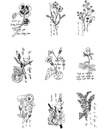 Lurrose 12 Pcs Vintage Decor Plant Vintage Stamps Wood Seal Stamp Ink Child Fleeting Time - Buy Online on GoSupps.com