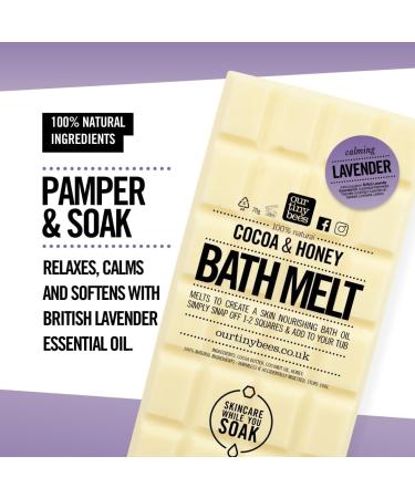 Bath Melt - Lavender Cocoa & Honey Bath Oil for 24 Luxurious Uses by Our Tiny Bees Skincare - Buy Online on GoSupps.com
