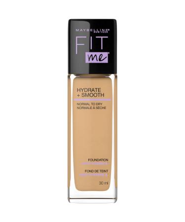 Maybelline New York Fit Me Hydrate + Smooth Foundation Natural Luminous Finish Moisturizing Medium Coverage for Normal to Dry Skin Natural Beige 30 ml