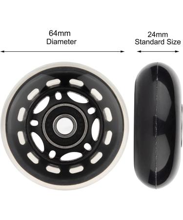 AOWESM 64mm Inline Skate Wheels w/ABEC-9 Bearings - 4 Pack Black | Roller Skates, Pelican Storm Case, Roller Board Bag, Luggage Suitcase, Water Rower Seat, Lathe Rest - Buy Online on GoSupps.com