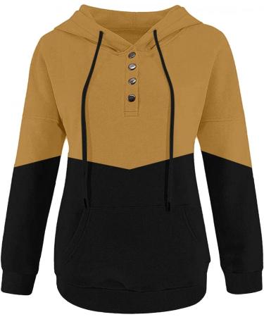 Women's Oversized Print Hoodie with V-Neck and Pockets - E6 Yellow, XL - Buy Online on GoSupps.com