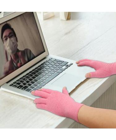 2-Pair Arthritis Compression Gloves for Rheumatoid Osteoarthritis, Carpal Tunnel, Raynauds - Pink Medium | Fingerless, Breathable, Moisture-Wicking for Women and Men - Buy Online on GoSupps.com