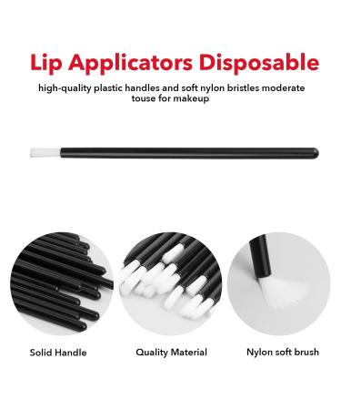 Buy Disposable Lip Applicators - 50 PCS Black Lip Brush for Lipstick Nail Polish Eyeshadow & PYO Cookie Painting - Buy Online on GoSupps.com