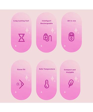 Heated Eyelash Curler Electric Lash Curler Rechargeable Curler for Quick Curling Long Lasting Women Gift with T Type Silicone Design (Rose Red) - Buy Online on GoSupps.com