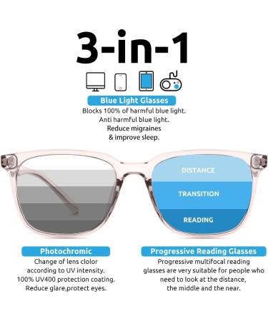Buy Firmoo Photochrome Multifocal Sunglasses for Men & Women | Anti Blue Light Computer Glasses | 1.0x Reading Protection - Buy Online on GoSupps.com