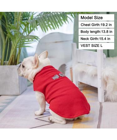 BEAUTYZOO Dog Fleece Vest Sweater Winter Jacket with D-Ring Leash | XS Red - Buy Online on GoSupps.com