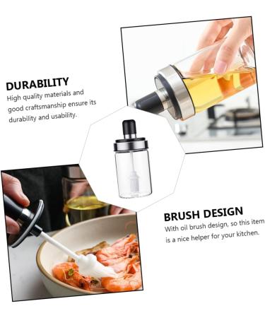 ABOOFAN 1pc Oil Brush Seasoning Jar Cooking Oil Bottle Vinegar Bottle Kitchen Oil Holder Olive Oil Storage Can Kitchen Oil Pot Oil Brush Jar Cruet Round Glass Soy Sauce Bottle - Buy Online on GoSupps.com