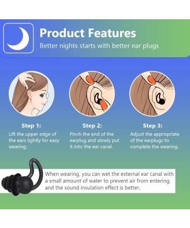 Acwoo 3D Silicone Earplugs for Sleeping - Noise Reduction Reusable Hearing Protection Block Snoring Ideal for Festivals - Black - Buy Online on GoSupps.com
