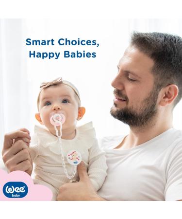 Wee Baby 2-Pack Natural Rubber Pacifier | BPA-Free Pink & Cream Pacifiers for Newborns 0-6 Months | Air Hole Design to Prevent Irritation - Buy Online on GoSupps.com