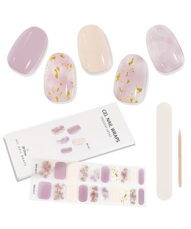 Kalolary 20PCS Gel Nail Polish Strips Nail Gel Art Sticker Full Nail Wraps Decals with Nail File and Stick for Women Girls Nail Art Decor (UV/LED Lamp Required) (B)