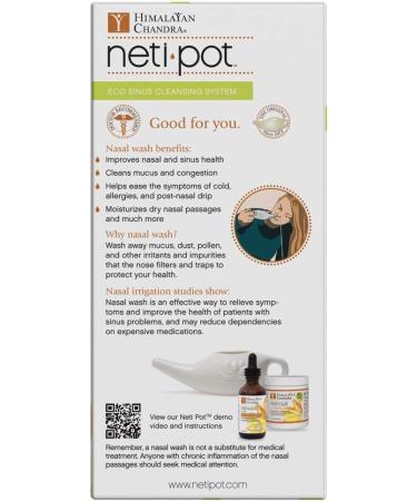 Himalayan Chandra ECO Neti Pot Sinus Cleansing System Starter Kit - Complete Solution for Sinus Relief - Buy Online on GoSupps.com