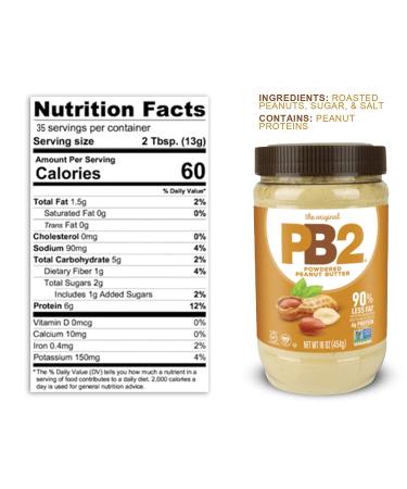 Peanut Butter Lover's Delight: PB2 Powdered Peanut Butter 1lb Jar (2-pack) - Buy Online on GoSupps.com