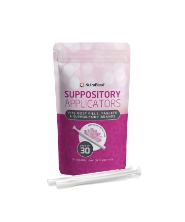 NutraBlast Disposable Vaginal Suppository Applicators (30-Pack) - Fits Most Brands, Pills, Tablets and Suppositories - Individually Wrapped 30 Count (Pack of 1)