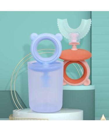 COLOROUND 2 Pack Kids U-Shaped Toothbrush for Toddlers Age 2-6 | Silicone Baby Toothbrush with Storage Cup | Baby Manual Training Toothbrush for 360 Oral Teeth Care - Buy Online on GoSupps.com