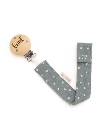 AngelicArt Personalized Pacifier Strap - Engraved Name for Boys & Girls | Dark Mint Dotted | Perfect Baby Gift - Buy Online on GoSupps.com