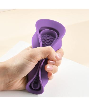 Silicone Makeup Brush Cleaning Mat - Foldable Brush Cleaner Pad for Makeup Sponge, Powder Puff - Purple - Buy Online on GoSupps.com