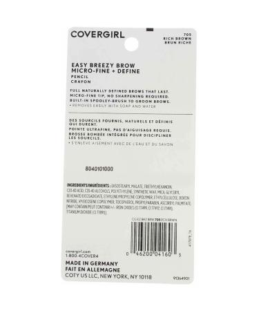COVERGIRL Easy Breezy Brow Micro-Fine + Define Pencil Rich Brown 0.003 oz (Pack of 2) - Buy Online on GoSupps.com