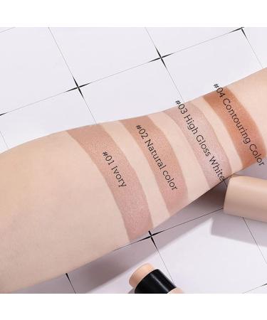 Erinde Contour Foundation Stick with Brush - Waterproof Longwear Makeup (#03) - High Gloss White - Buy Online on GoSupps.com