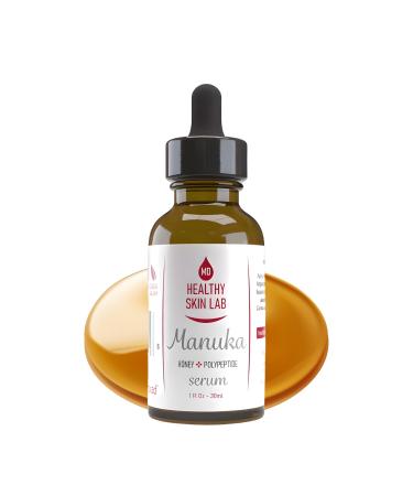 Healthy Skin Lab Manuka Anti-Aging Serum Enriched with 100% Pure Manuka Honey Polypeptides & Hyaluronic Acid For Wrinkle Reduction Intensive Nourishment & Hydration 1oz