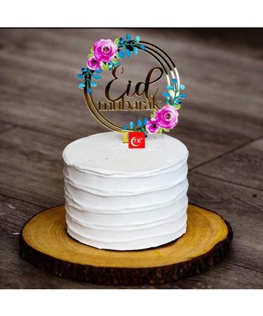 Eid Cake Topper Eid Mubarak Cake Topper Gold Acrylic Eid Cake Topper Eid Dessert Topper Eid Gift Charm Eid Cake Decorations UK. - Buy Online on GoSupps.com