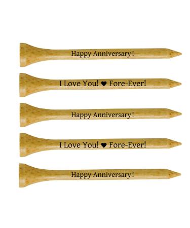 Anniversary Day Gifts for Husband - 3-1/4 inch Wood Golf Tees Bulk - Anniversary Day Gift from Wife Girlfriend - Wedding Present Ideas for Him Men Boyfriend Couple 1 2 3 4 5 Year White