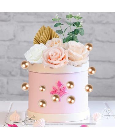 22 Pcs Boho Cake Topper Decorations Vintage Paper Palm Fan Cake Toppers Artificial Rose Flowers Leaves Cake Decorations for Wedding Bridal Baby Shower Birthday Party Supplies - Buy Online on GoSupps.com