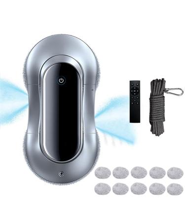 CHHMAELOVE Robotic Window Cleaner Upgrade 4-Way Dual Water Spray Intelligent Path Planning Remote Control & 5 Pairs Of Replacement Cloths Glass Cleaning Robotic