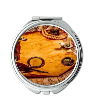 YENDOSTEEN Mirror makeup mirror Map Wallpaper map virginia Pocket Mirror portable mirror