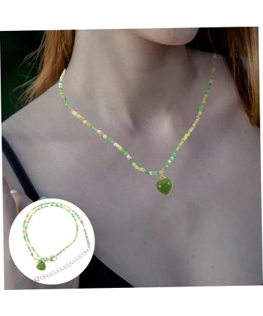 Mikinona Beaded Chocker Colorful Heart Pendant Womens Summer Accessories Beach Necklace Women Necklace Girl Set Bohemian As Shown 1 49X2CM - Buy Online on GoSupps.com