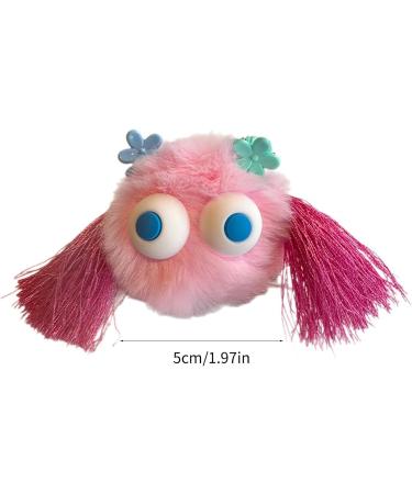 amangul Cartoon Coal Hair Clip Lazy Hairpin Duckbill Hairclip Lovely Tassels Barrettes for Women Side Bangs Girl Hair Style Tool(Pink) - Buy Online on GoSupps.com