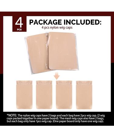 Wig Caps for Women, Men, and Kids - FANDAMEI 4PCS Nude Nylon Wig Caps for Halloween Cosplay - Buy Online on GoSupps.com