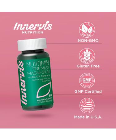 Premium Magnesium Glycinate Sleep & Mood Support with B6 D3 & Citric Acid Gentle High-Absorption Premium Formula for Relaxation Calm & Balance 60 Veg Caps by Innervis Nutrition - Buy Online on GoSupps.com