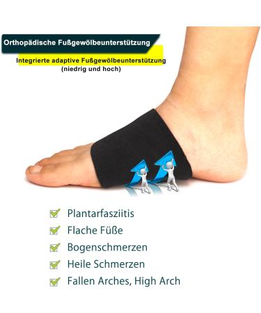 Miayoho Plantar Fasciitis Pain Bandage | Adjustable Compression Inserts for Flat Feet & High Arches | Orthopedic Foot Support (EU 42-48 / 27-30.5cm) - Black - Buy Online on GoSupps.com