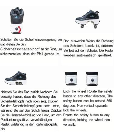 CHSSIH Roller Skates for Women Shoes with Wheels for Girls Kick Rollers Shoes Retractable for Boys  Adult Parkour Quad Roller Shoes Inline Skates Children'sOutdoor Skates A 4 - Buy Online on GoSupps.com