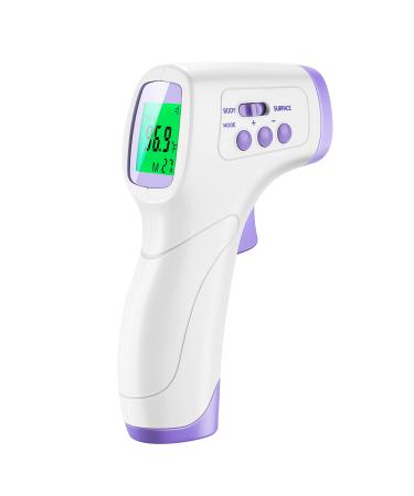 Fedciory mini No Touch Infrared Forehead Thermometer Accurate Digital Touchless Thermometers for Baby Kids Adults Non Contact Thermometer Fever Temperature Gun W/3-Color Backlight LCD Screen  White