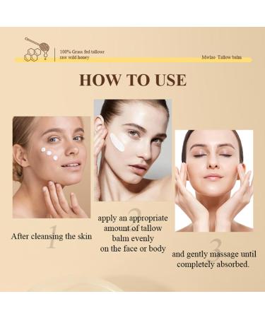 Whipped Beef Tallow & Honey Balm - All-Natural Face Cream for All Skin Types | Grass-Fed Moisturizer 2 OZ - Buy Online on GoSupps.com