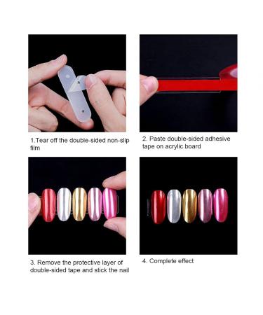 10PCs Transparent Nail Art Tips Display Stand | Double-Sided Adhesive Tape | Acrylic Strip Display for Home & Salon Use | DIY Nail Accessories - Buy Online on GoSupps.com