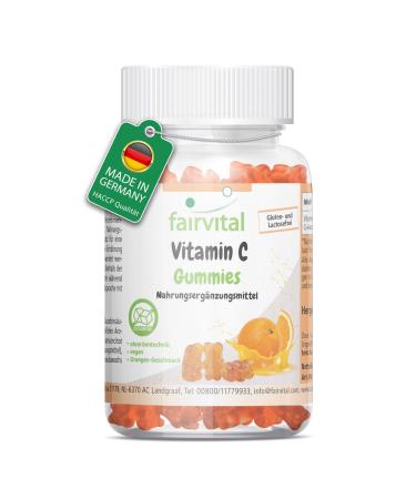 Fairvital | Gommes vitamine C - 90 pi ces - 500mg par jour - Saveur orange - Hautement dos es - 100% v g taliennes + sans sucre - Qualit contr l e et hautement dos es - Fabriqu es en allemagne