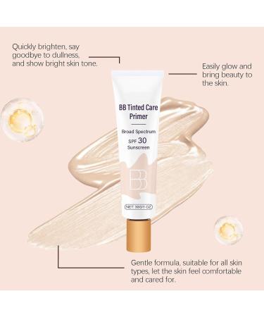 BB Tinted Moisturizer Spf 30 BB Tinted Care Primer with Brush BB Tinted Care Primer BB Cream Tinted Moisturizer Hydrates & Smooths Your Skin (Ivory-2 Pcs) - Buy Online on GoSupps.com