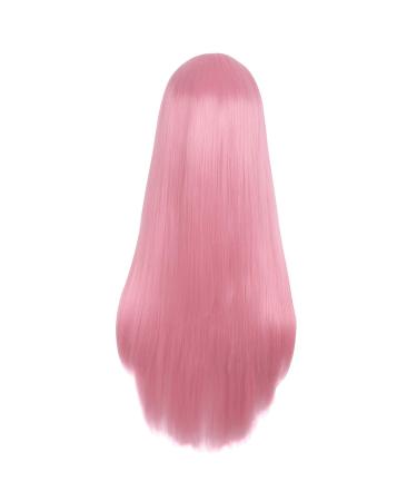 MapofBeauty 28 Inch Women's Long Straight Synthetic Wig in Light Hot Pink - Buy Online on GoSupps.com