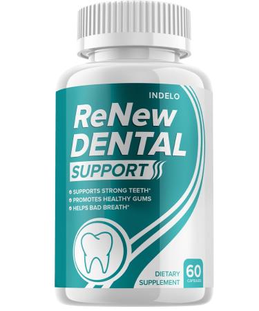Renew Dental Support Capsules Renew Dental Support Pills Renew Dental Support Reviews Tooth and Gum Supplement Natural Extra Strength Probiotic (1 Pack - 60 Capsules)