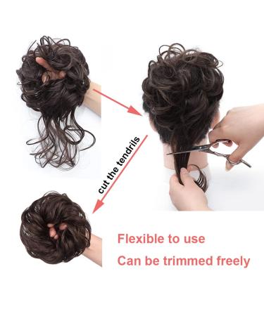 Bronze Brown Messy Bun Hair Piece Extension for Women | Curly Hair Scrunchie - Buy Online on GoSupps.com