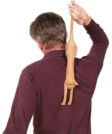 19-Inch Cat-Shaped Back Scratcher | Wooden Handheld Back Massage Device for Ultimate Relaxation - Buy Online on GoSupps.com