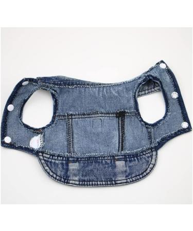 Feiling Jeans Dog Jacket - Denim Coat Outfit with Metal Hook for Leash | Stylish Pet Vest for Small & Medium Dogs (Blue M) - Buy Online on GoSupps.com