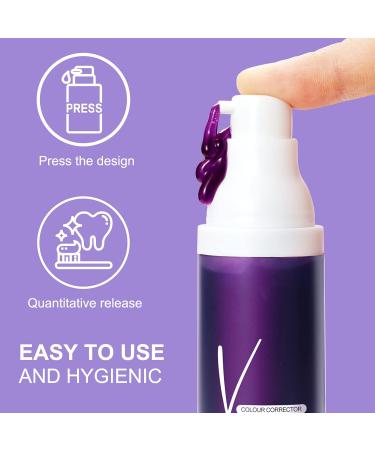 V-34plus Purple Colour Corrector Toothpaste | Whitening & Stain Removal | Best Toothpaste for Teeth Whitening & Care - 1 Pack - Buy Online on GoSupps.com