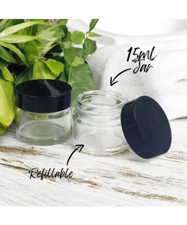 Elegant and Durable 15ml Clear Glass Jars with Airtight Lids - Perfect for Candlemaking Storage DIY Beauty and Gifting - Heat-Resistant Refillable & Stylishly Compact - Set of 10 (Black) - Buy Online on GoSupps.com