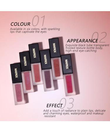 Shop Dulele Metallic Liquid Lipstick Set - 6 Waterproof Hydrating High Pigment Shades for Long-Lasting Non-Drying Matte Finish - Buy Online on GoSupps.com