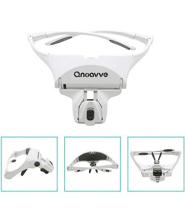 Headband Magnifier Glasses with 2 LED Lights and 5 Interchangeable Lenses for Close Work - Buy Online on GoSupps.com