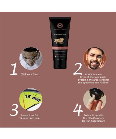 The Man Company Tan Removal Face Pack with Multani Mitti, Turmeric & Vitamin C - 75gm | Glowing Skin & Unclog Pores - Buy Online on GoSupps.com