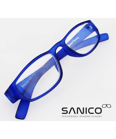 Sanico Fashionable Blue 1.5 Dioptria Reading Glasses - Unisex Optical Aid for Men & Women | Blue Light Blocking I Model Adige - Buy Online on GoSupps.com